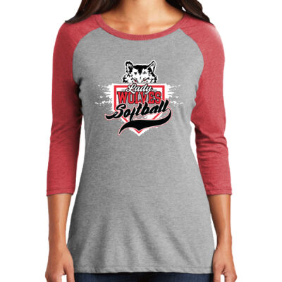 PC Lady Wolves Softball 2026 - Women's Perfect Tri ® 3/4 Sleeve Raglan Thumbnail