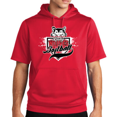 PC Lady Wolves Softball 2026 - Sport Wick ® Fleece Short Sleeve Hooded Pullover Thumbnail